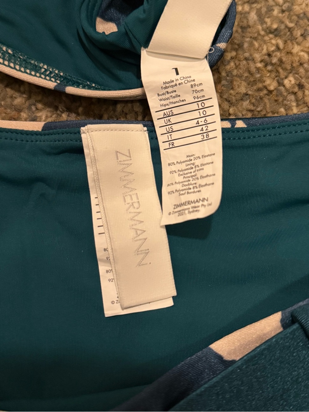 ZIMMERMANN High-Waist Leopard Print ‘Shelly” Bikini Set Sz 4-6 $575 - Picture 8 of 8